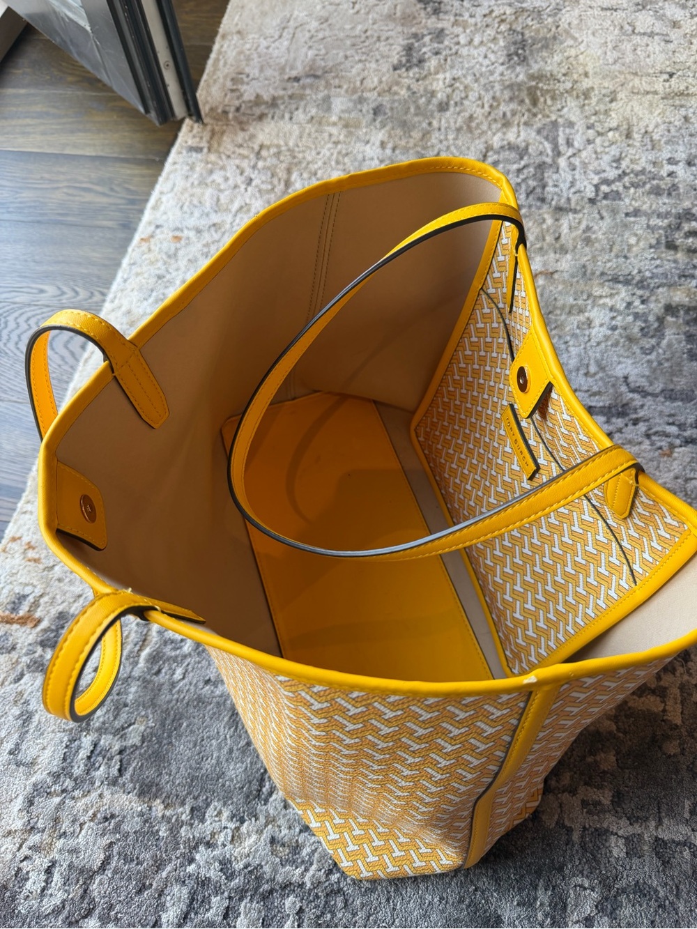 Tory Burch Hugh Tote Bag | Yellow - Picture 6 of 9